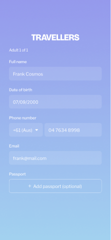 Travellers form screen